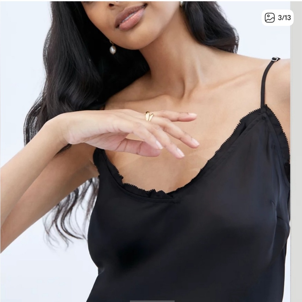 WILFRED WERA RUFFLE CAMI | ARITZIA | BLACK | SIZE M | DRAPEY
